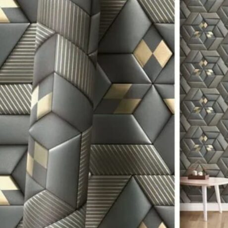 Grey Color Wallpaper Sheet with golden contrast